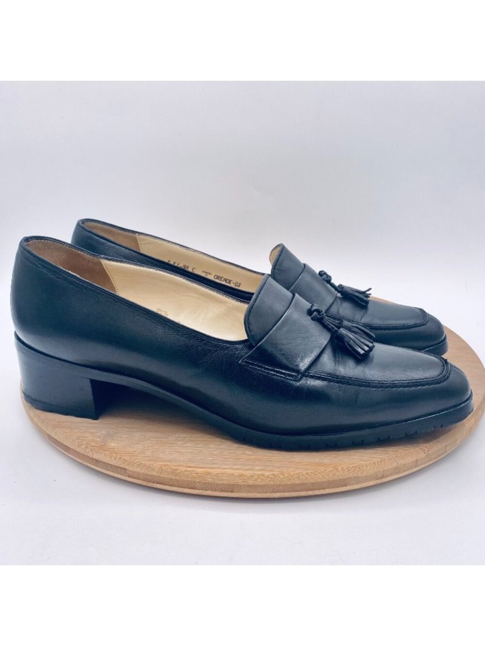 Vintage Bally Shoes Womens 9.5 W Black Leather Tasseled Loafer Pumps Old Money